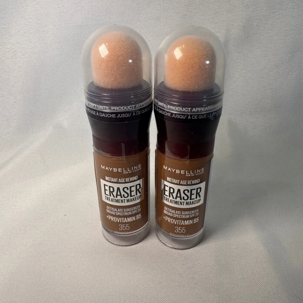 Maybelline Instant Age Rewind Eraser Treatment Makeup 355 Coconut SPF 20 2-Pack